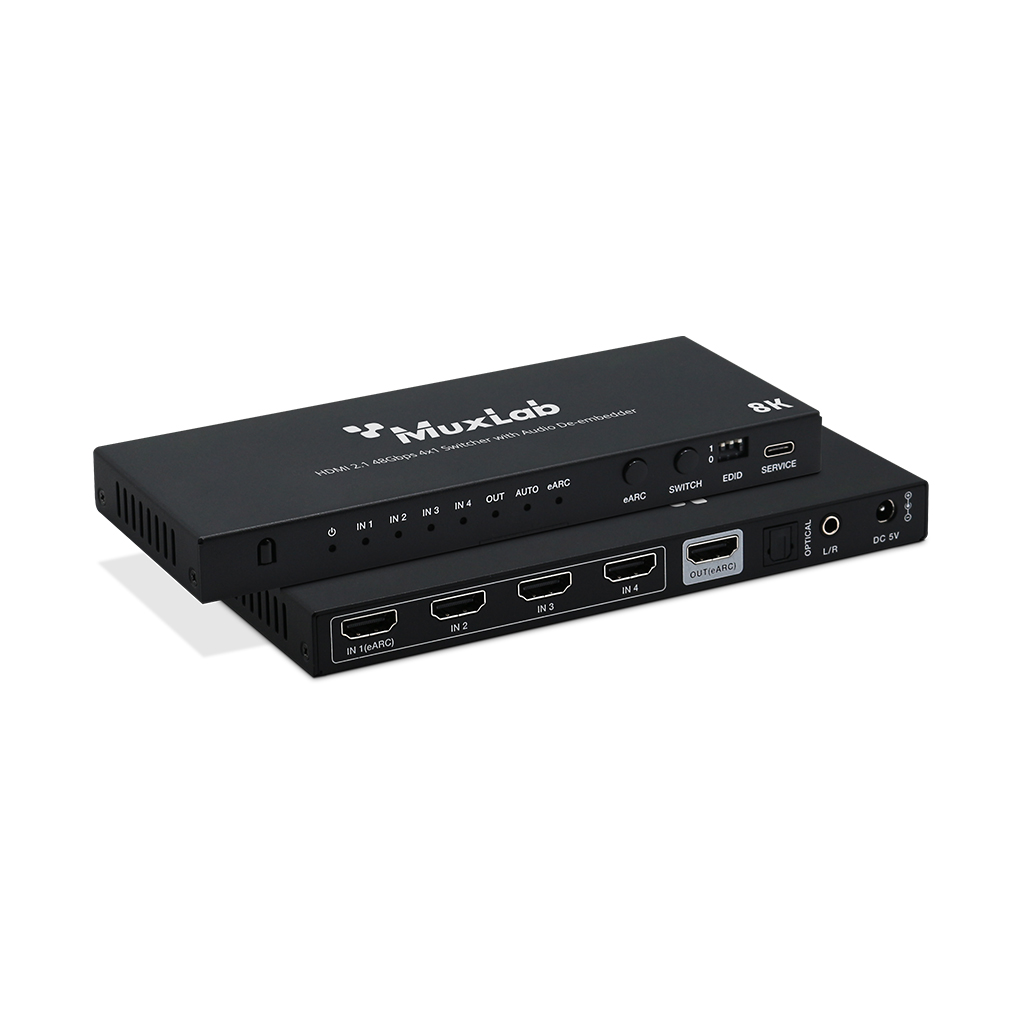 HDMI 2.1 48Gbps 4x1 Switch with Audio De-embedder